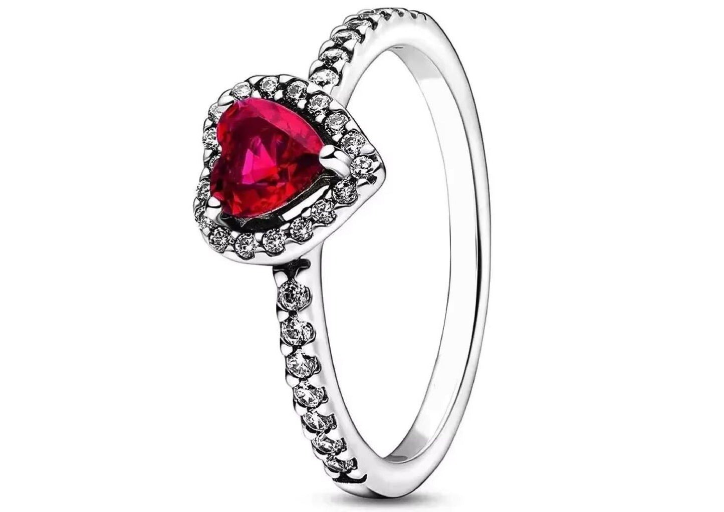 Elevated Red Heart Ring