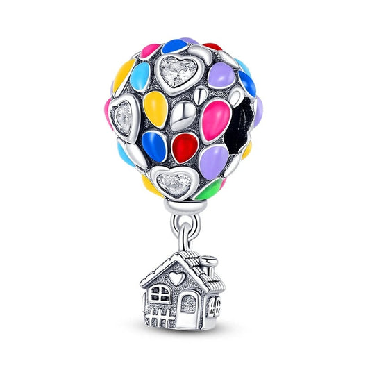 Hot Air Balloon Charm with House