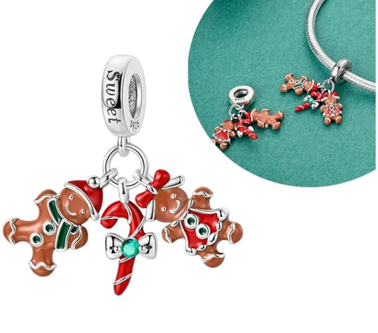 Sweet Charm Set Gingerbread Man, Gingerbread Woman, and Candy Cane